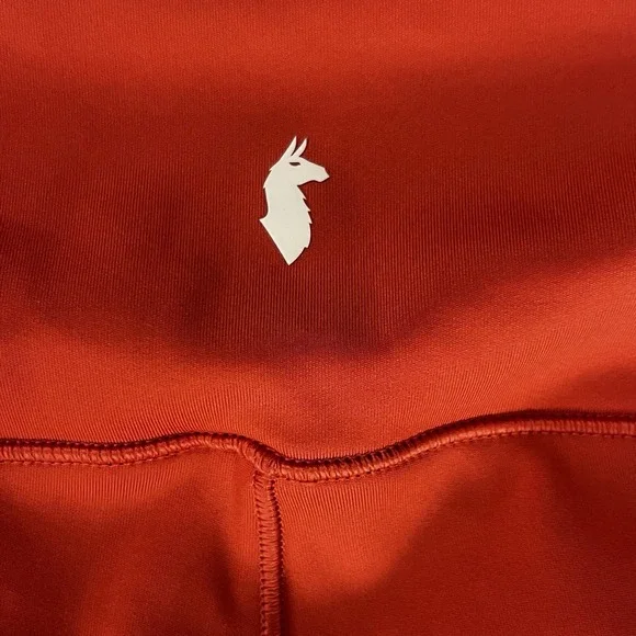 Cotopaxi Women's XL Athletic Leggings Orange Coral Colorblock Stretch Zip Pocket - Picture 4 of 5